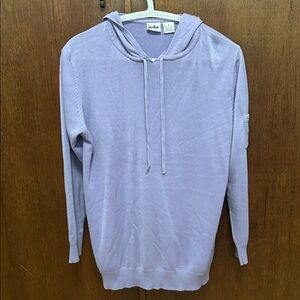 In Due lilac long-sleeved pullover drawstring hoodie ribbed cuffs and hem size M